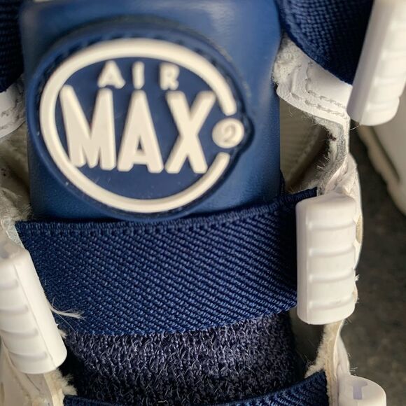 Nike Air Max White Midnight Navy Blue 7Y/ 8 woman - Picture 8 of 12
